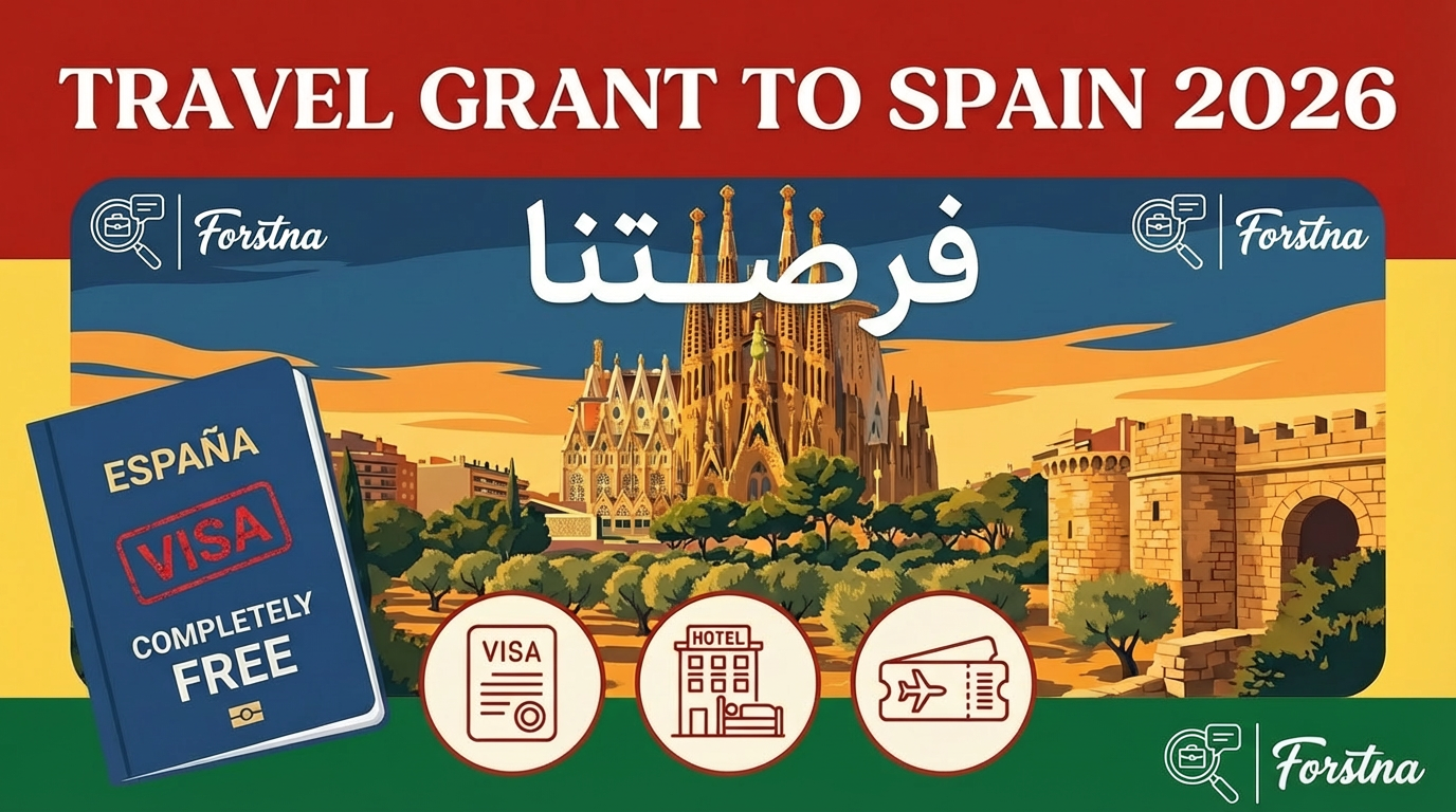 منحة سفر إلي إسبانيا 2026 تغطي تأشيرة الإقامة وتذاكر الطيران